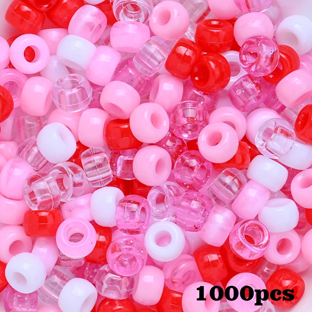 6×9mm Pink Series Acrylic Large Hole Beads