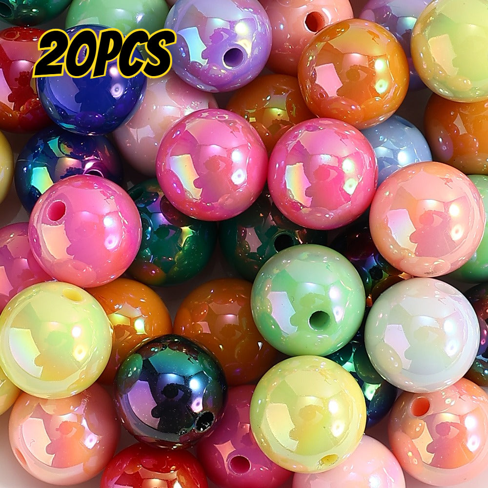 20pcs/set 16mm Shiny AB Color Round Acrylic Focal Beads