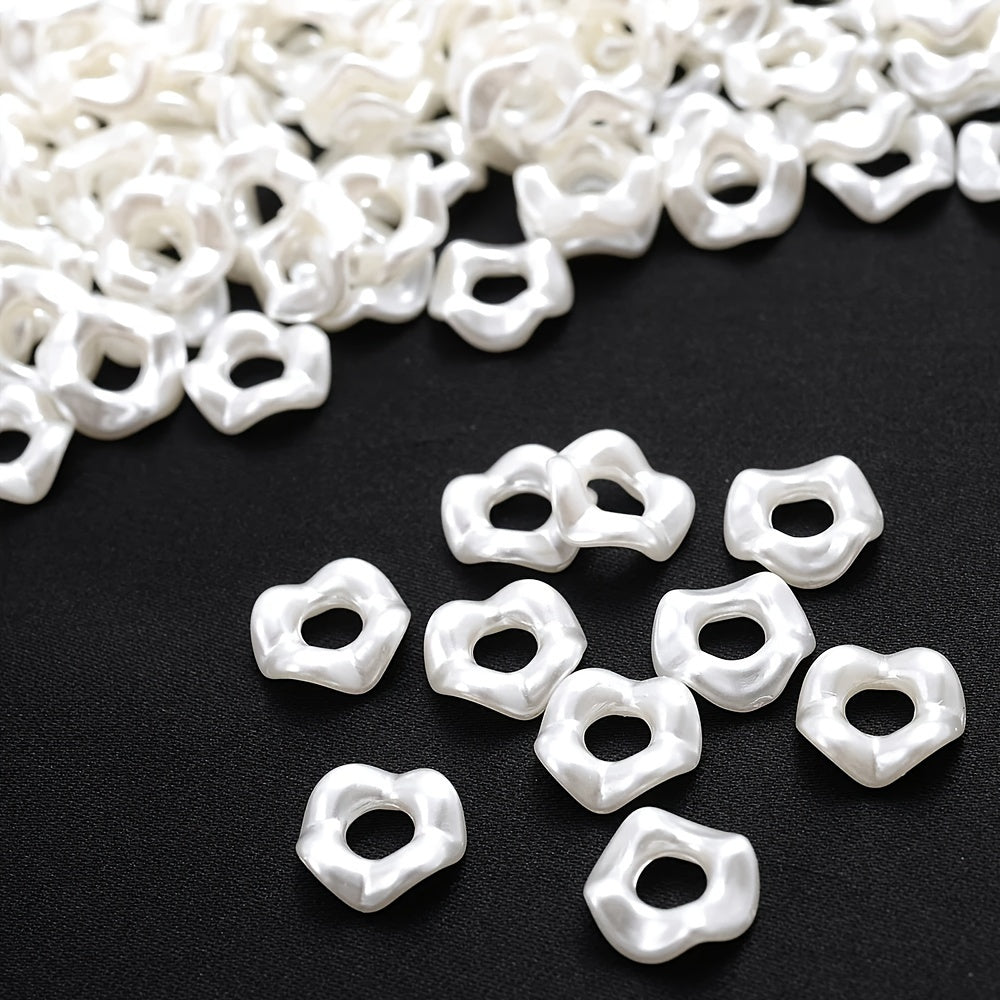 100pcs 12mm Off White Irregular Acrylic Beads