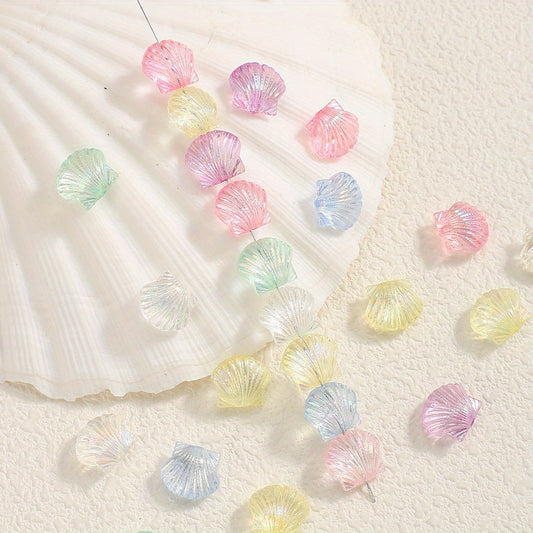 50pcs 11x13mm Ocean Style Shell Acrylic Beads