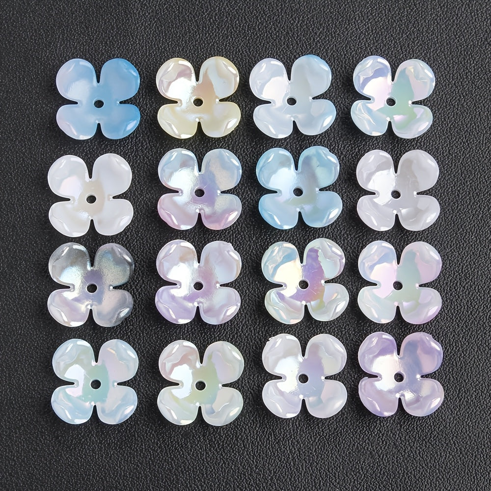 Mixed Colorful Flocking Heart Acrylic Spacer Beads