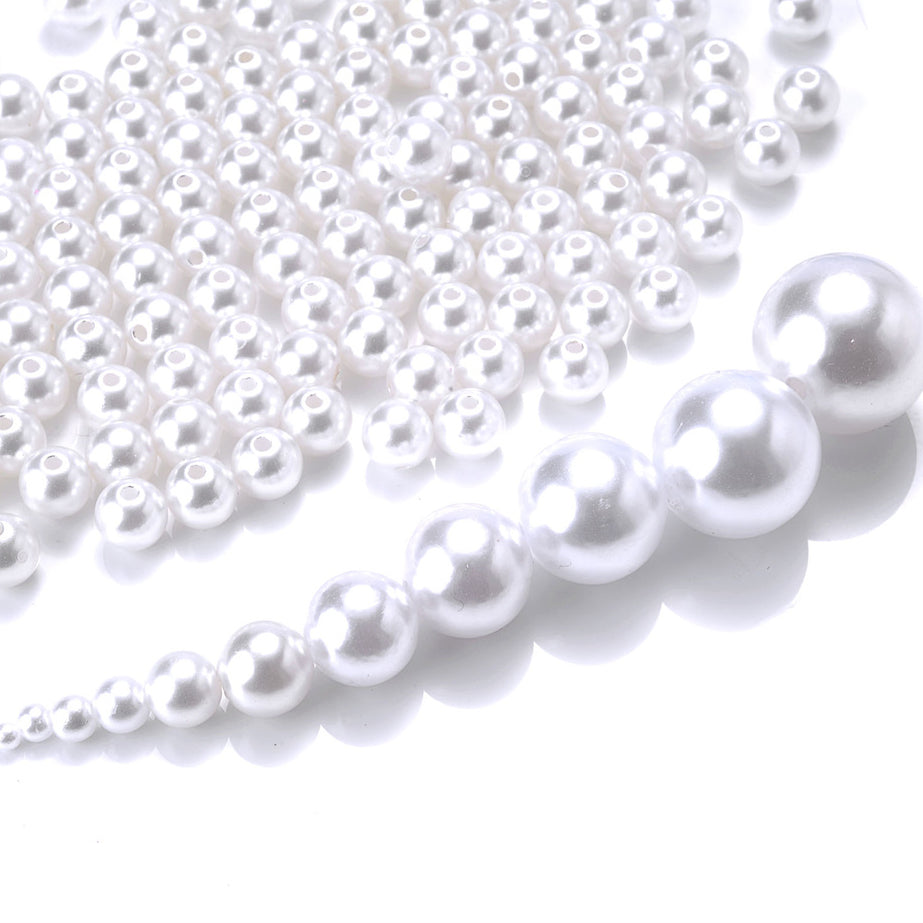 3/4/5/6/8/10/12/14/16/18/20mm Ivory White ABS Round Beads