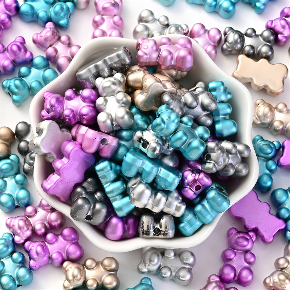 10pcs Laser Bear Acrylic Beads