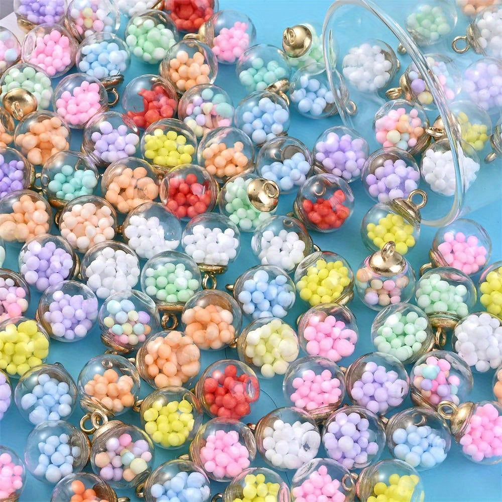 Irregular Round Colorful Shiny Acrylic Beads