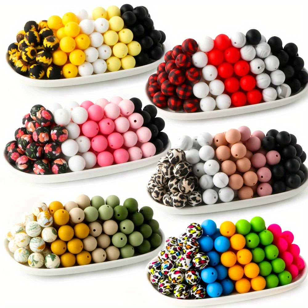 Multicolor Floral Silicone Focal Beads