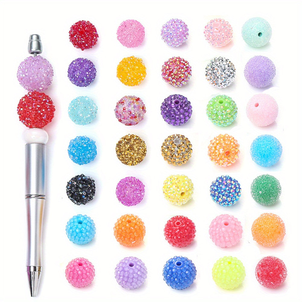 Resin Shiny Spacer Beads with Rhinestone