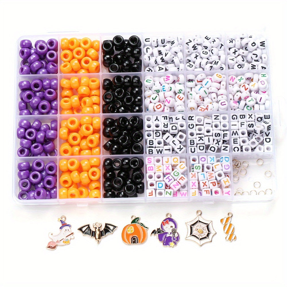 Halloween Beads Kit with Letter and Metal Charm Beads