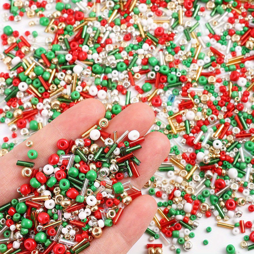 Mix Christmas Glass Seed Beads