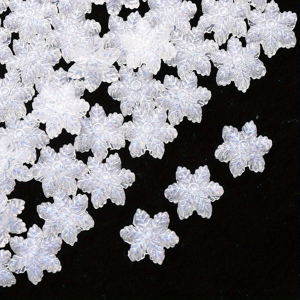 White Snowflake Christmas Beads