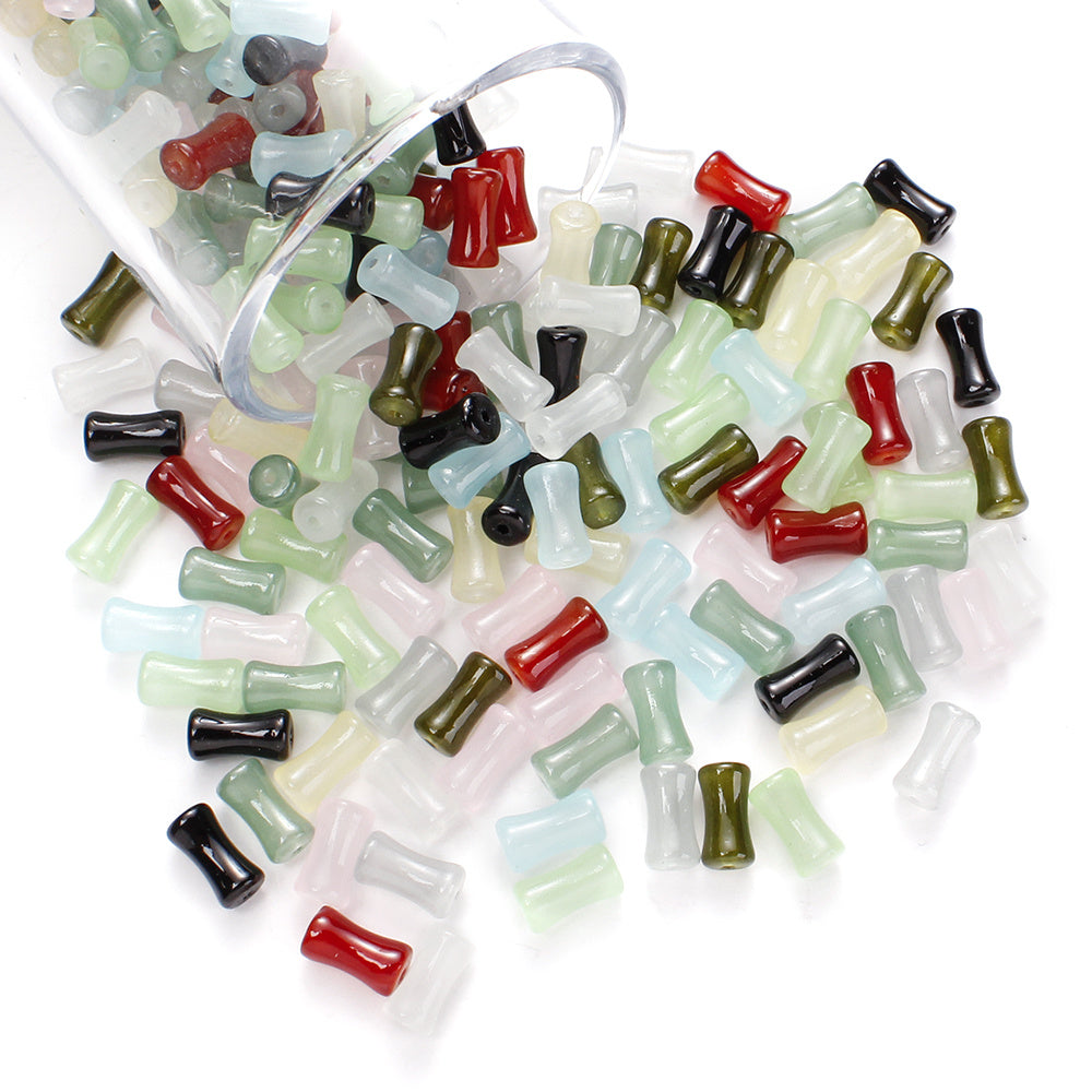 Multicolor Glaze Glass Bamboo Joint Spacer Beads
