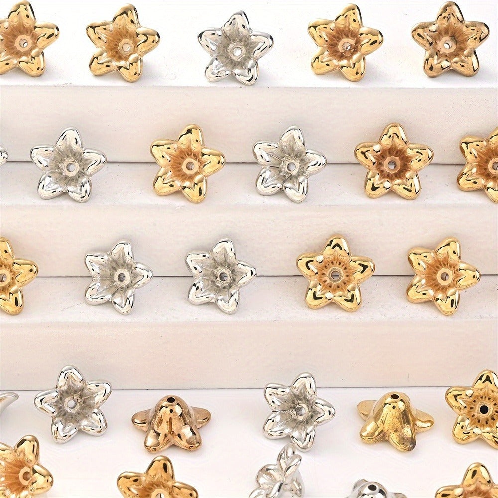 50pcs CCB Five Petal Flower Beads