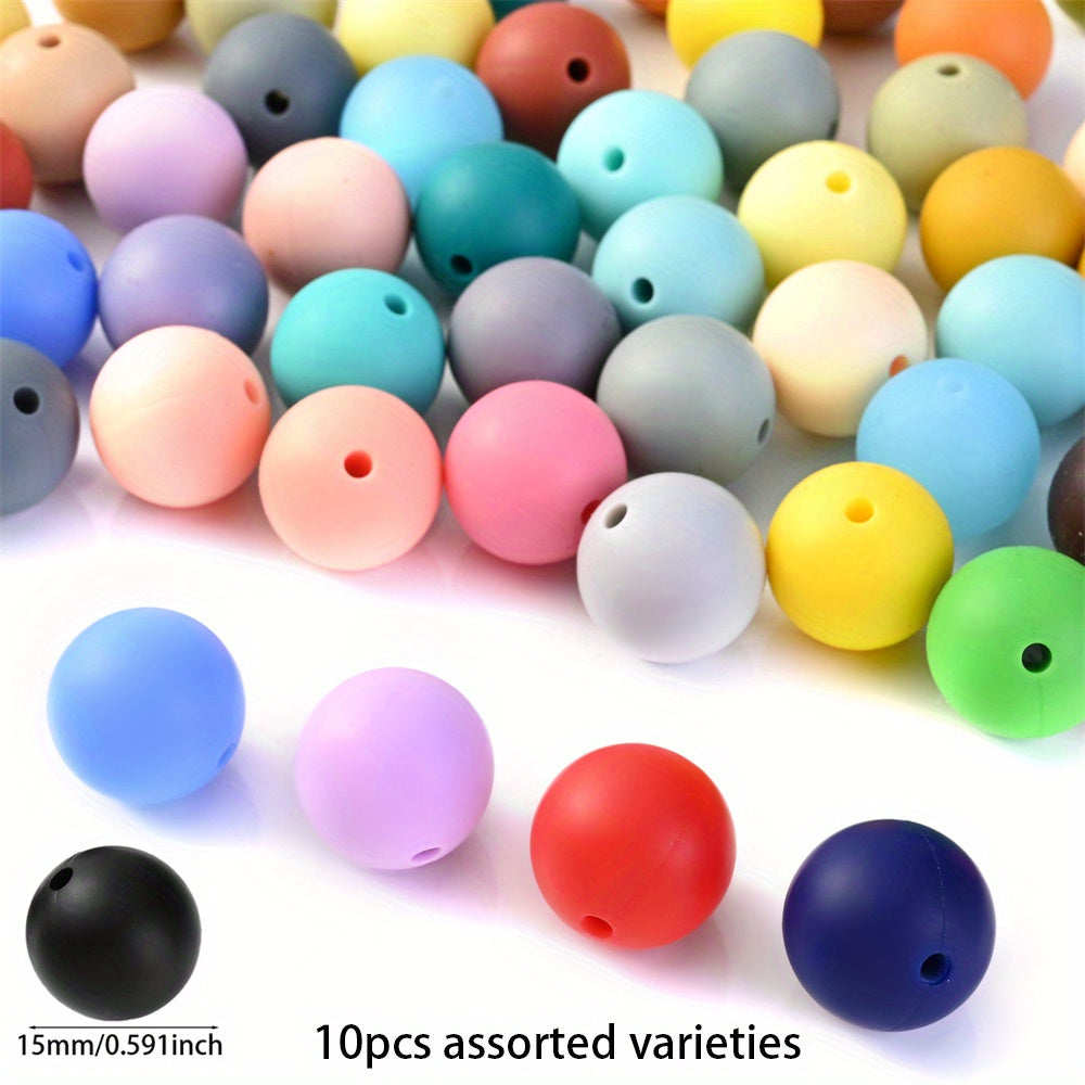 Variety Round Silicone Rubber Loose Beads