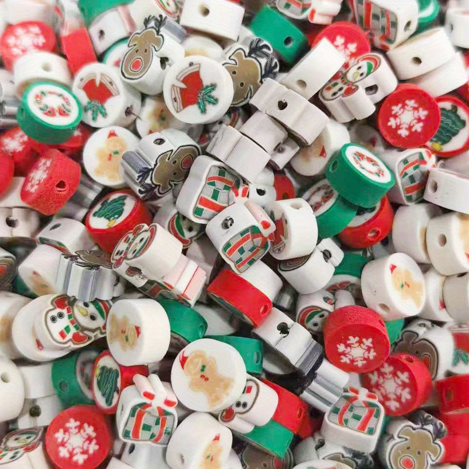 20g 8-11mm Christmas Mixed Color Soft Ceramic Beads