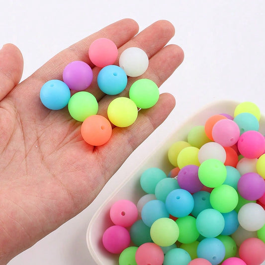 10/20pcs 15mm Glow In The Dark Silicone Beads