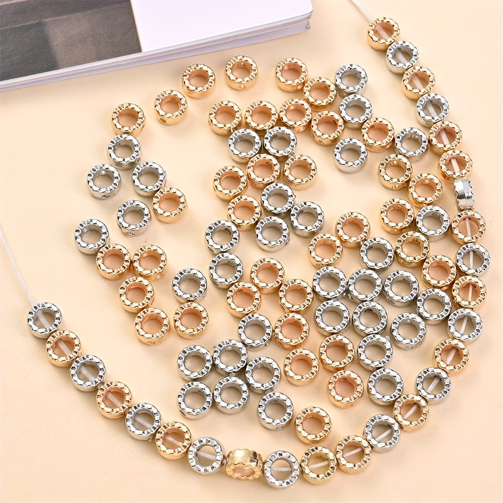 50pcs 6mm Golden & Silvery CCB Positioning Beads