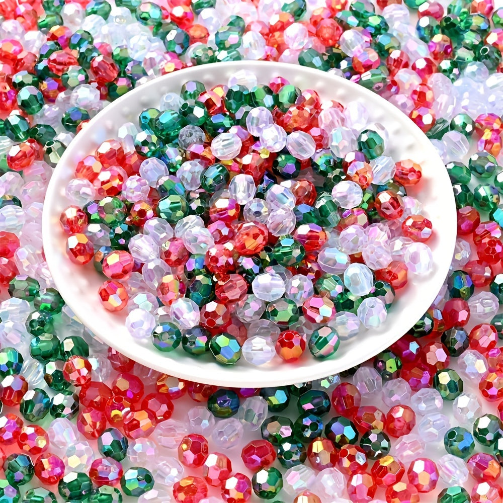 Christmas Faceted Acrylic Beads