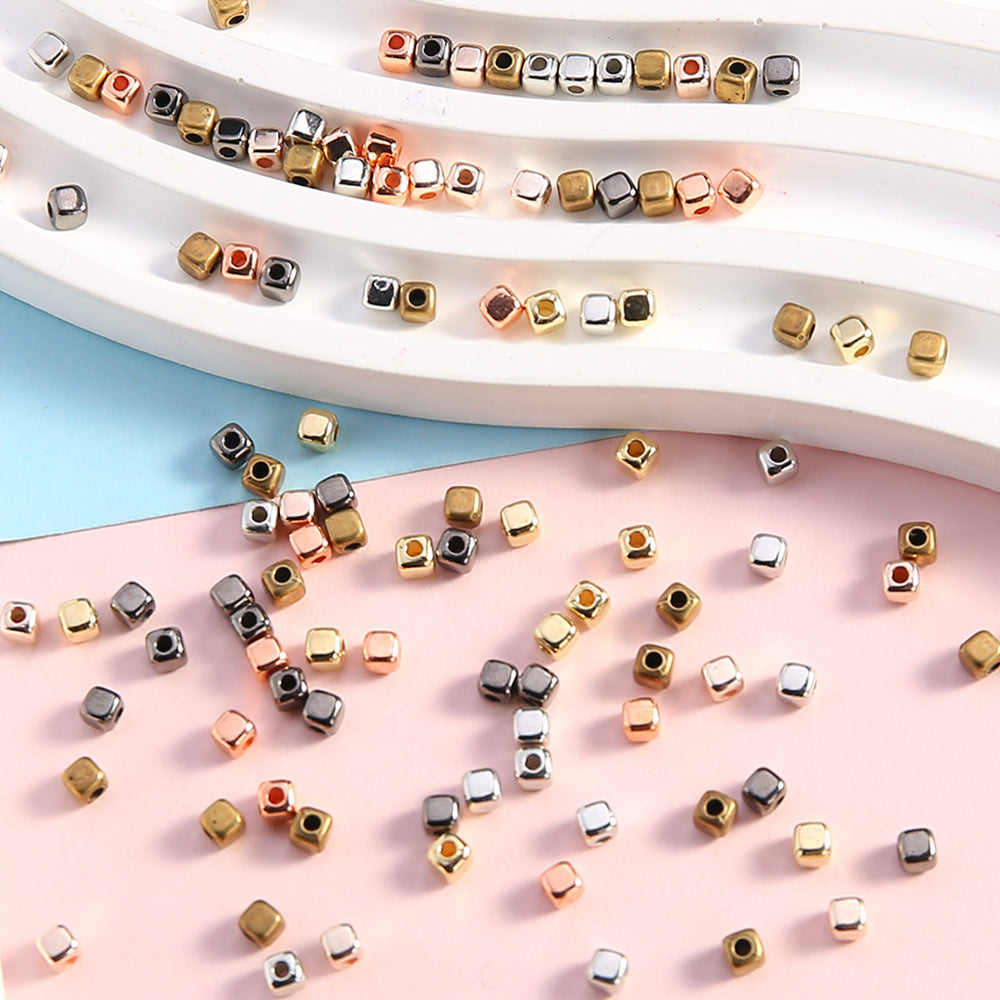2.5mm Macaron Metallic Czech Glass Seed Rice Spacer Beads