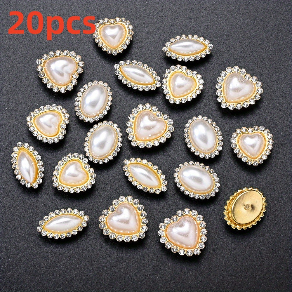 White Heart Oval Acrylic Pearl Beads