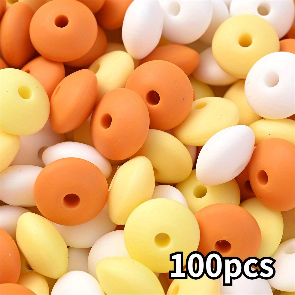 Assorted Silicone Lentil Abacus Focal Beads