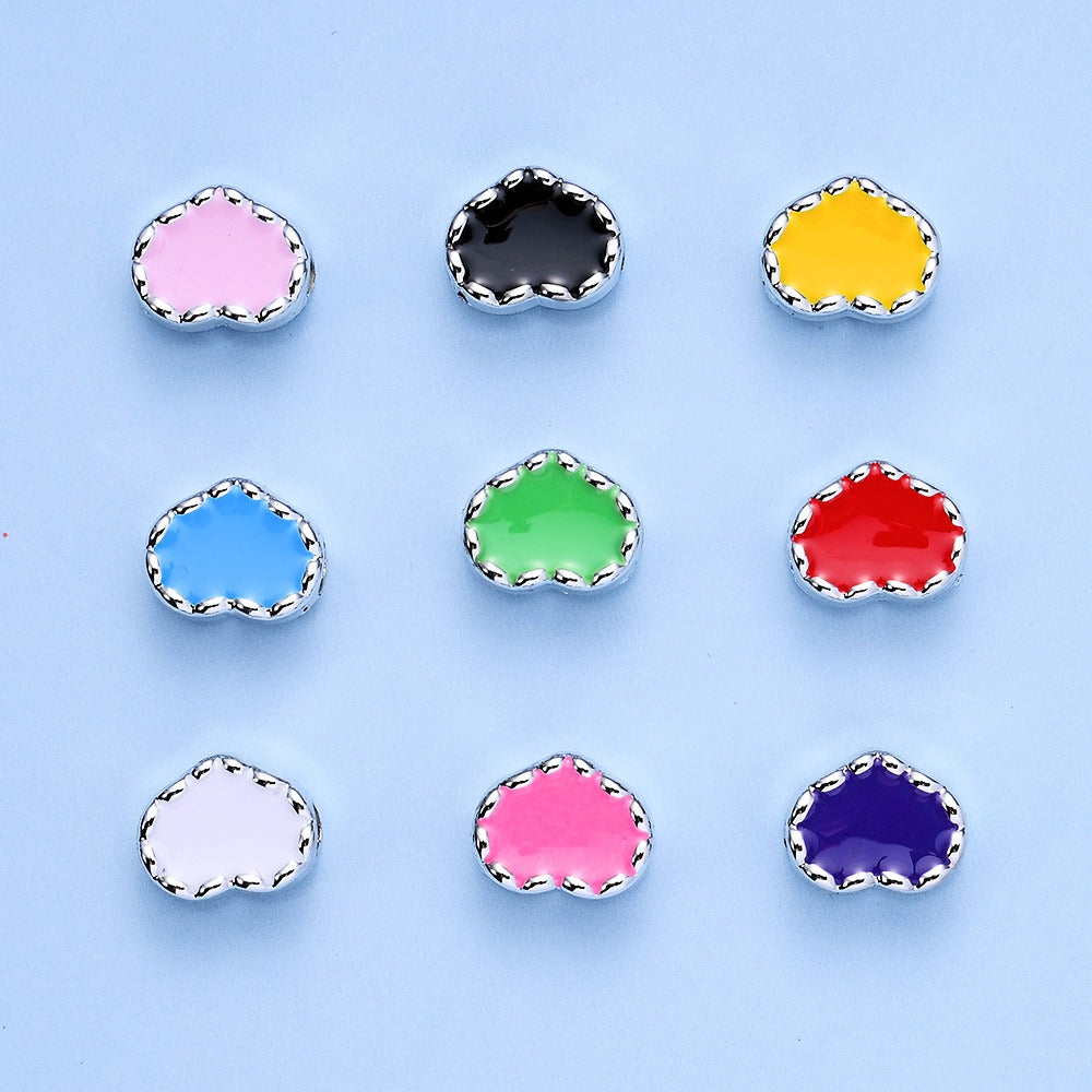1.06x1.3cm Heart-Shaped Plastic Beads