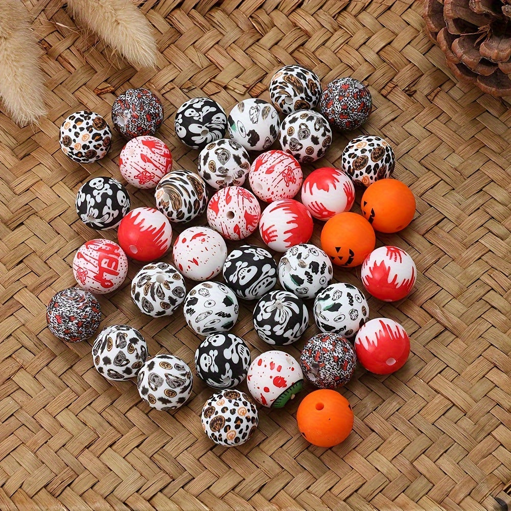 10x12mm Frosting Acrylic Halloween Skull Beads
