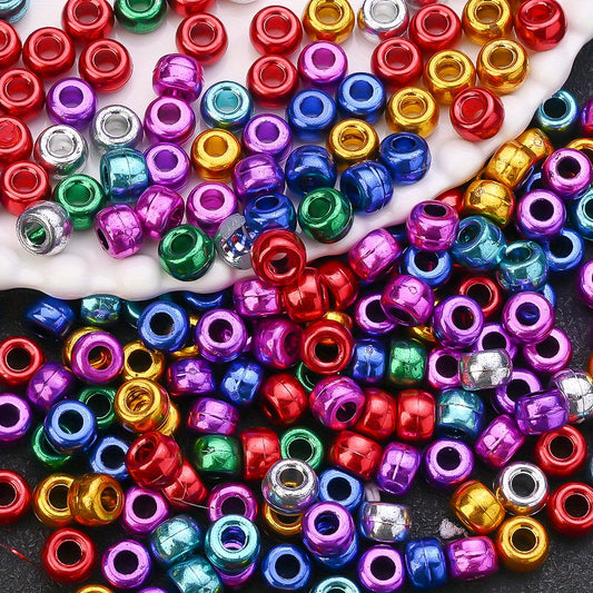 100pcs 5x9mm Colorful Resin Large Hole Beads