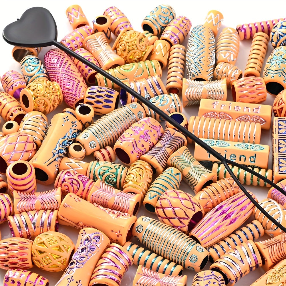 100g Colorful Flower Acrylic Big Hole Beads