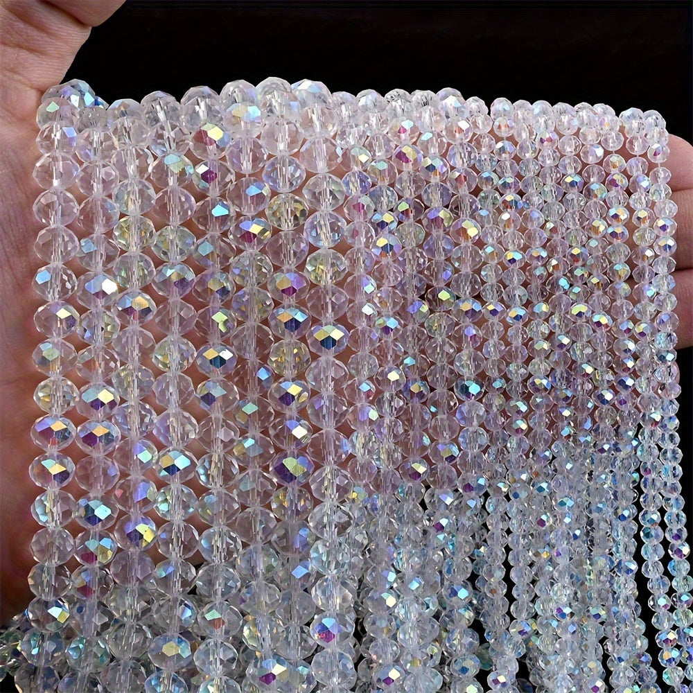1 Strand Crystal Beads Faceted Plated AB Color Loose Spacer Beads for Jewelry Making DIY Bracelet Necklace Handcrafts Accessories 4/6/8mm