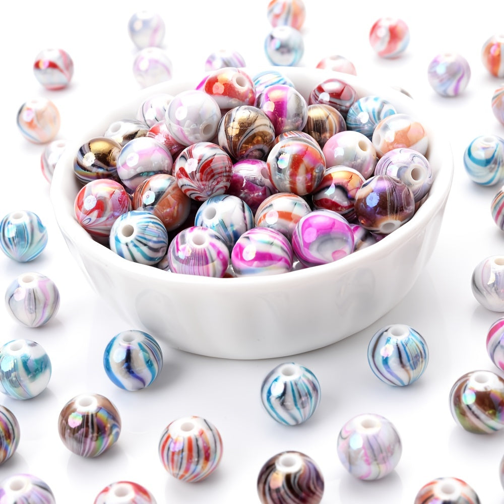 Plating AB Wave Pattern Acrylic Beads