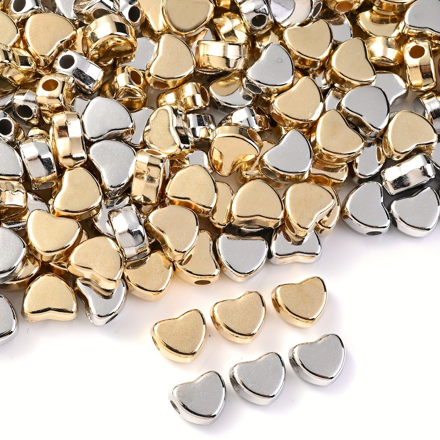 50pcs Acrylic Heart Beads