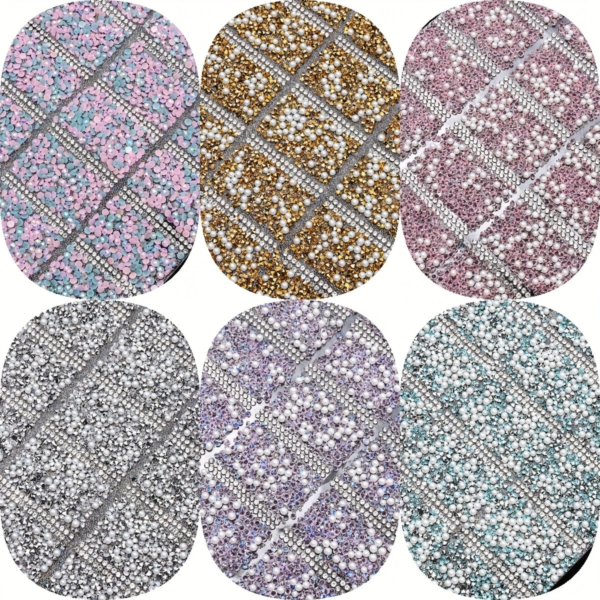 Tiny Solid Resin Rhinestone Sticker Beads Set