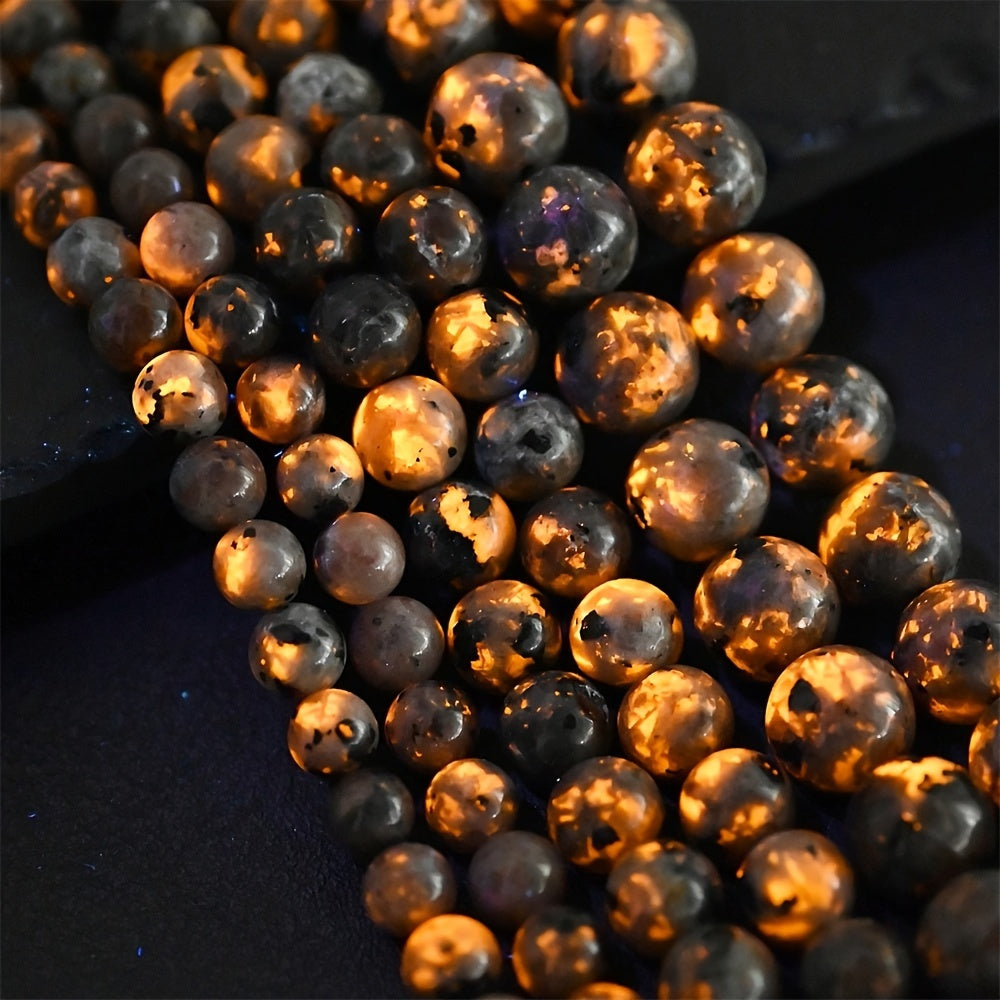 Natural Flame Stone Round Spacer Beads