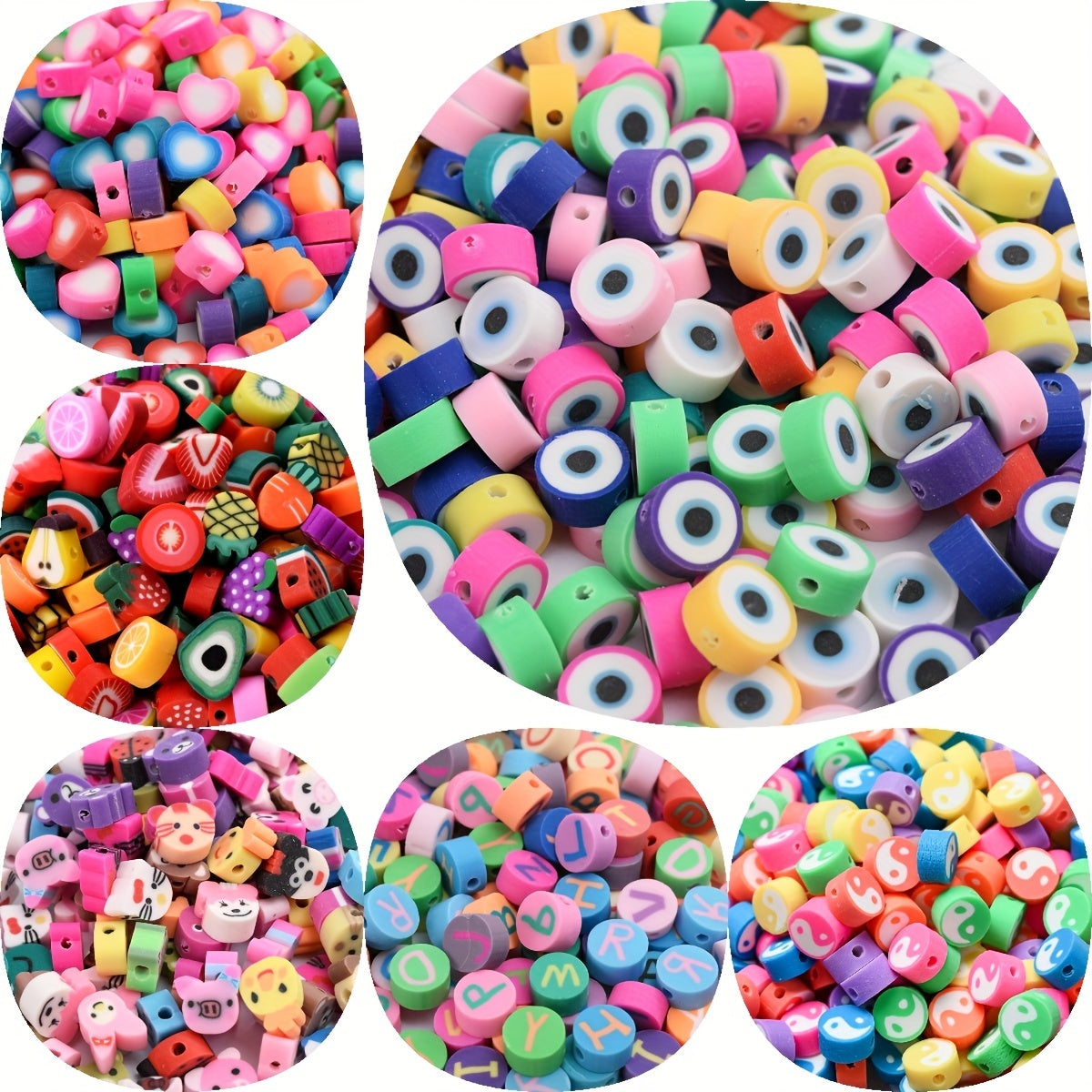 50pcs Polymer Clay Shape Beads Set