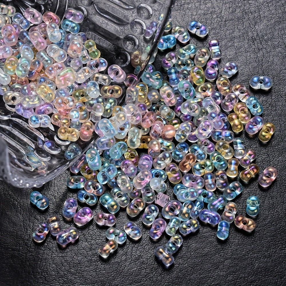 Color Glass Rice Spacer Beads