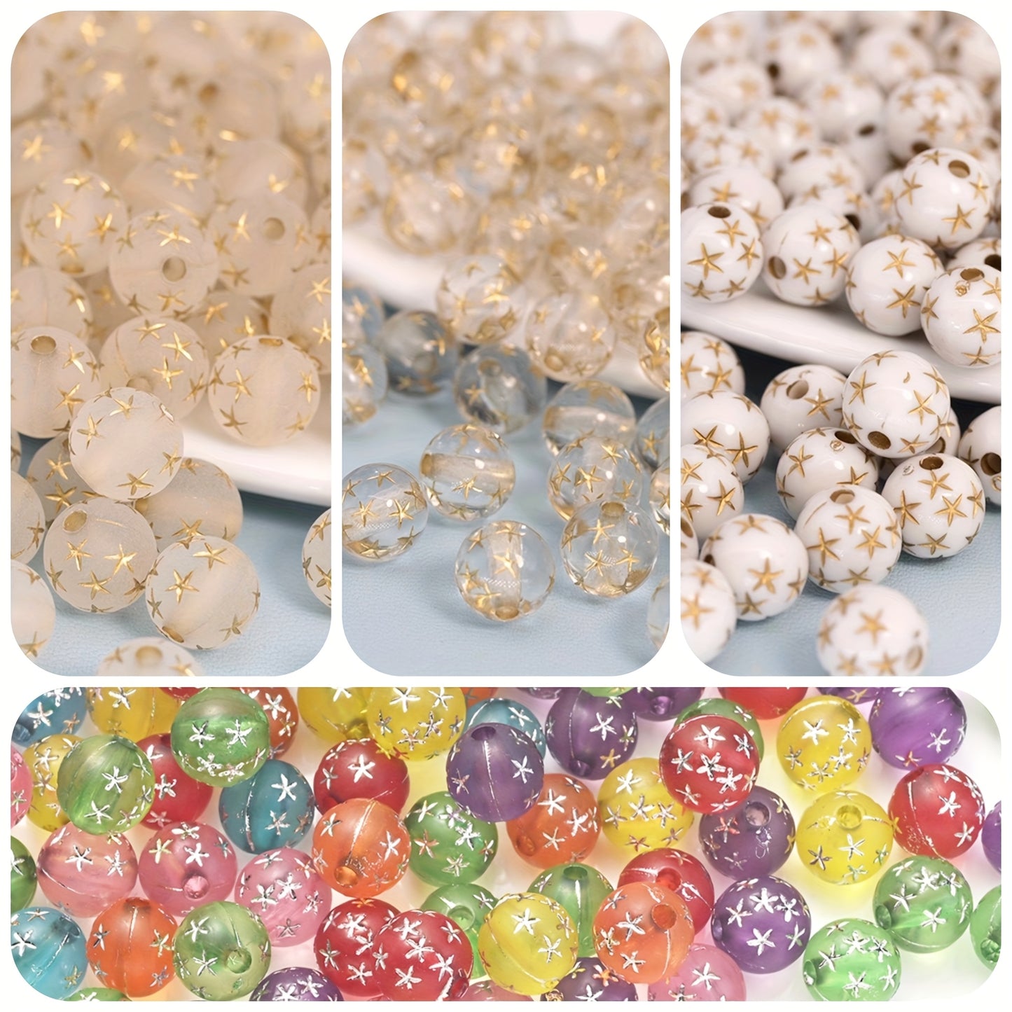 Clear Star Acrylic Spacer Beads