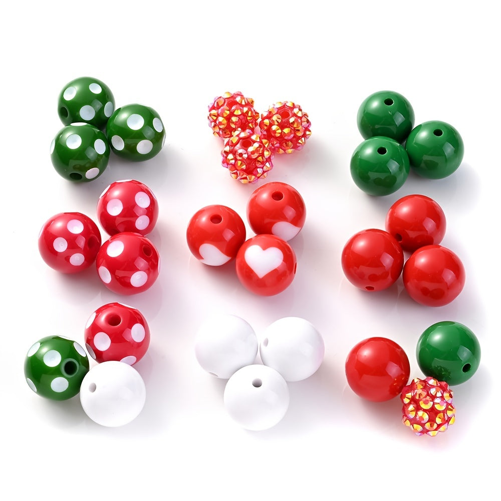 Christmas Acrylic Loose Spacer Beads