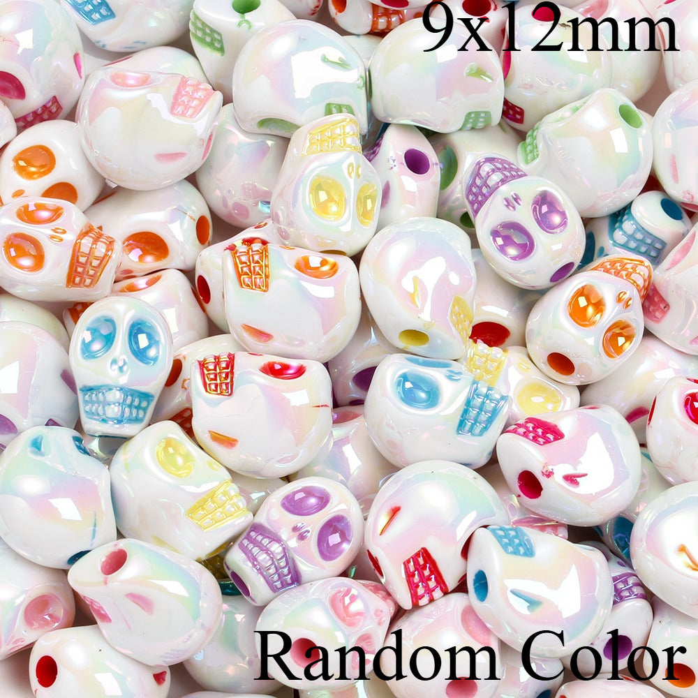 10pcs Colorful Skull Beads