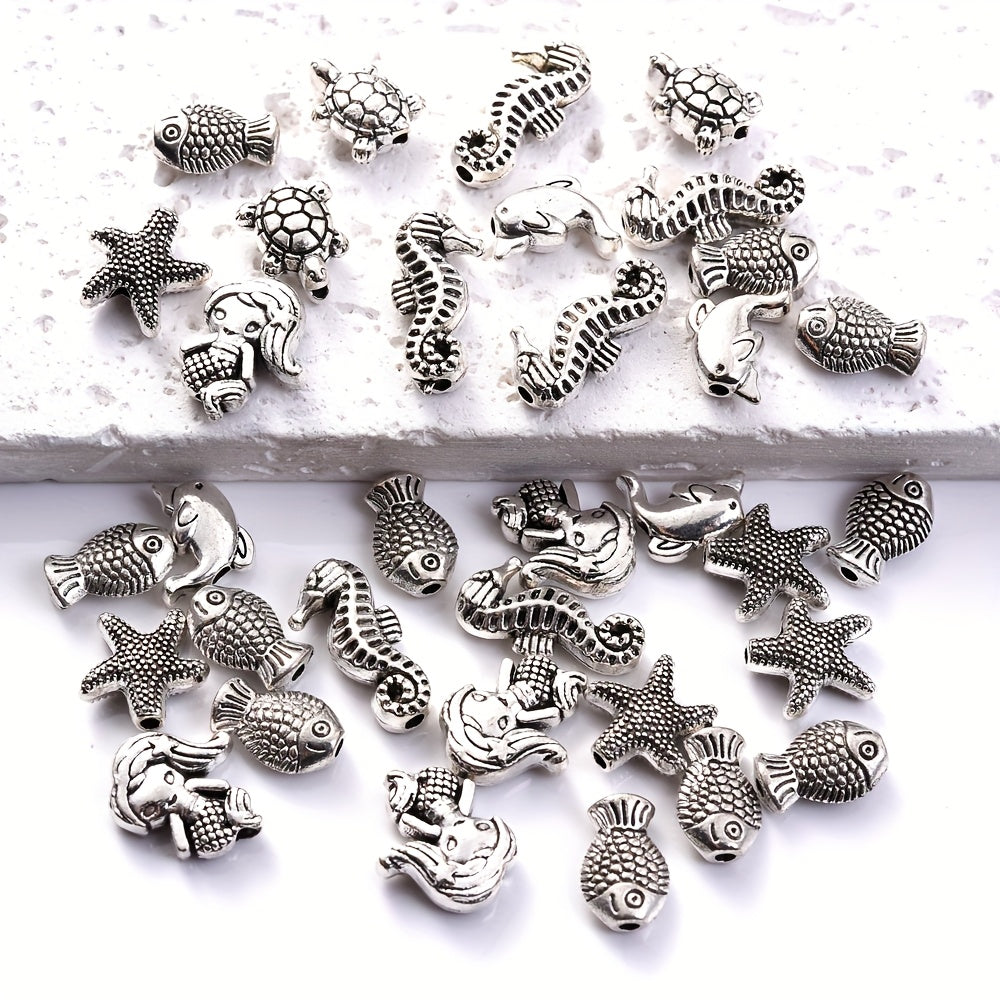 20pcs Ocean-Themed Zinc Alloy Spacer Beads