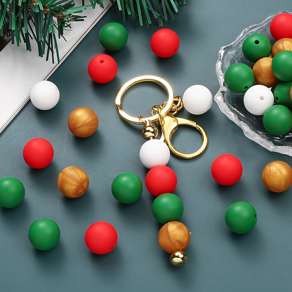 Christmas Silicone Beads with Elastic Rope
