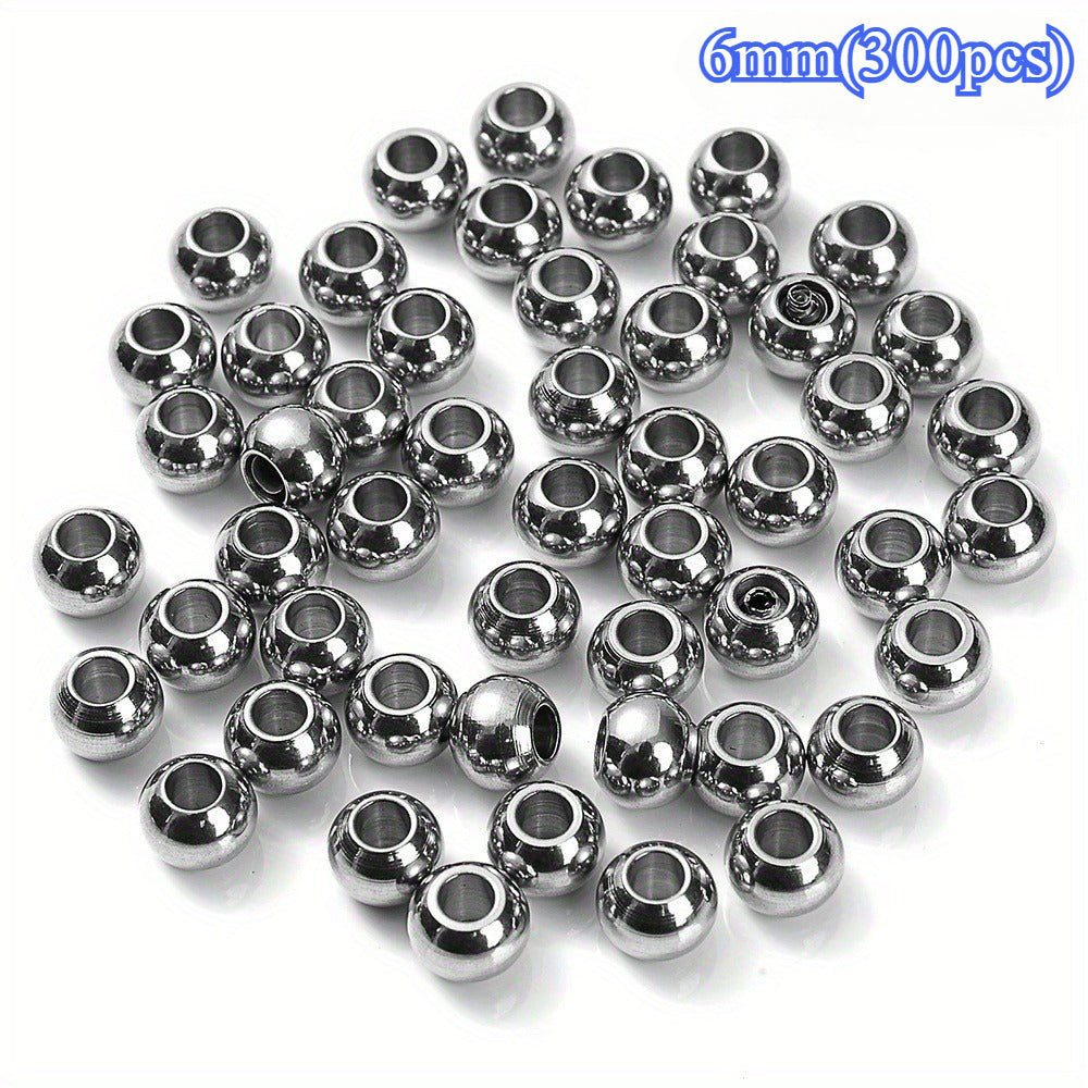 300pcs 4/6mm Stainless Steel Spacer Beads