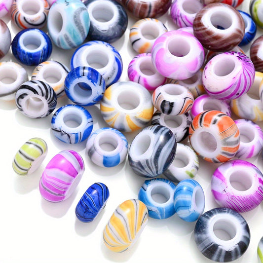 11/14mm Striped Acrylic Round Beads