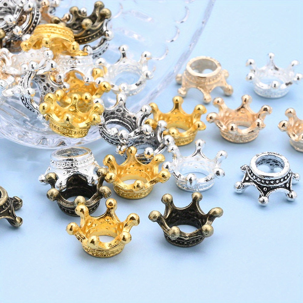 10/30pcs 6x13mm Crown Alloy Spacer Beads