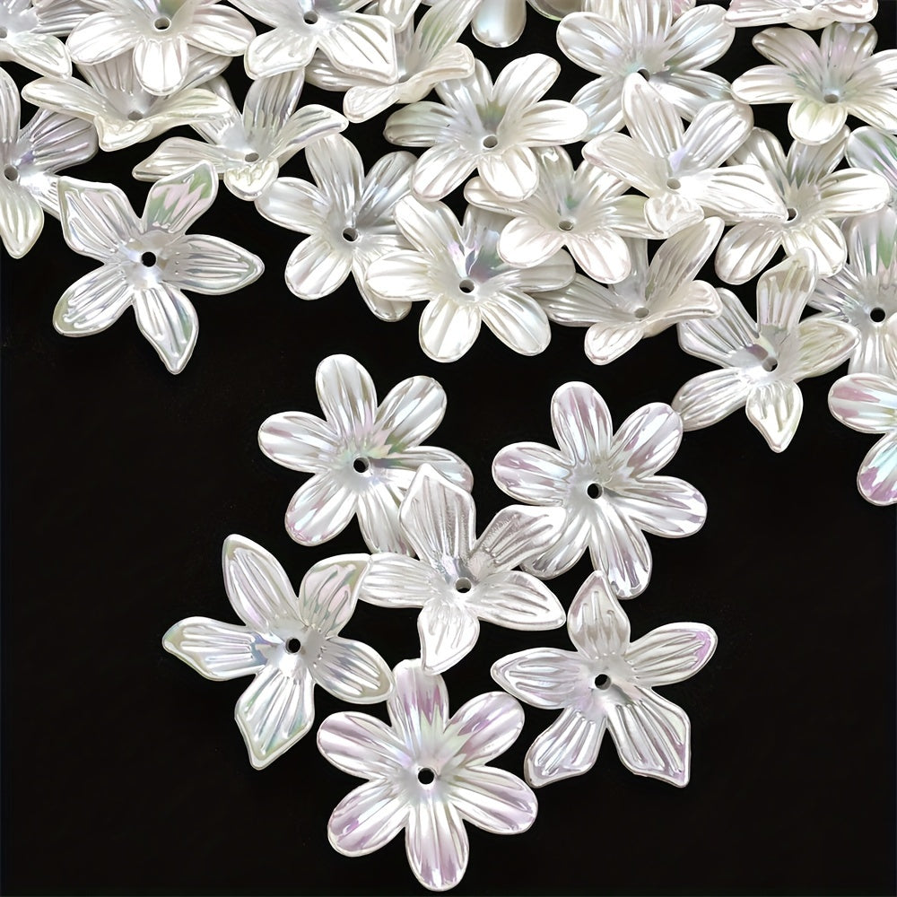 10pcs White Flower Acrylic Beads