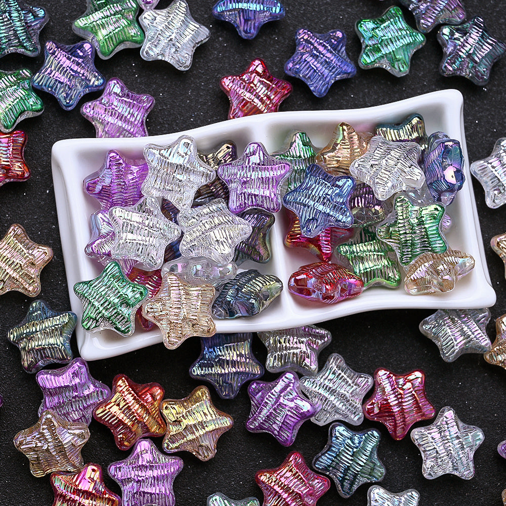 19mm Acrylic Starfish Water Ripple Beads