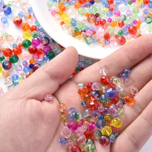 130g 800pcs Gradient Crackle Glass Beads