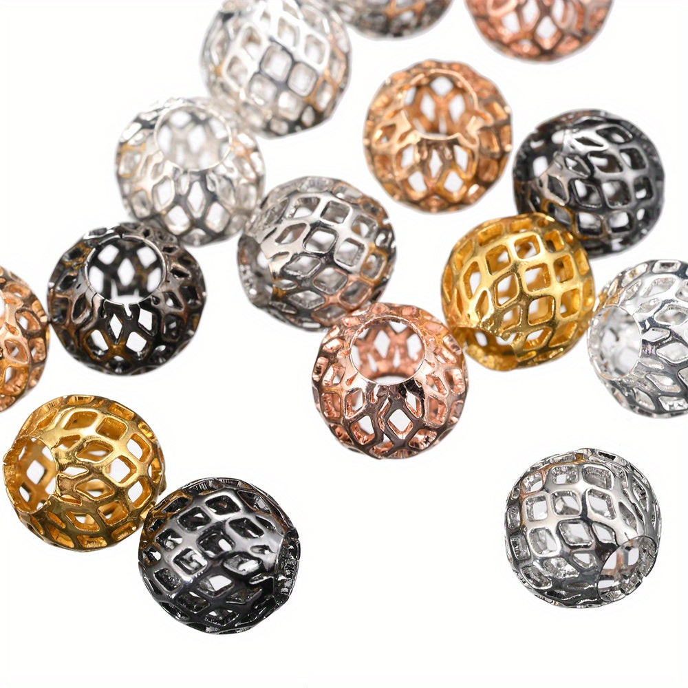Hollow Round Alloy Spacer Beads