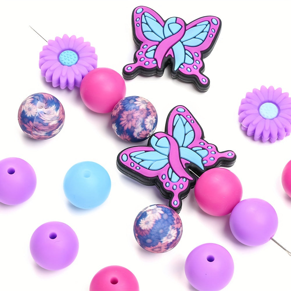 Shiny Transparent Acrylic Heart Spacer Beads