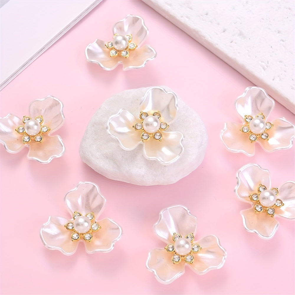 30g Mix Varieties Flower Leaf Colorful AB Acrylic Beads