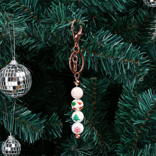 5pcs 15mm Christmas Silicone Round Beads