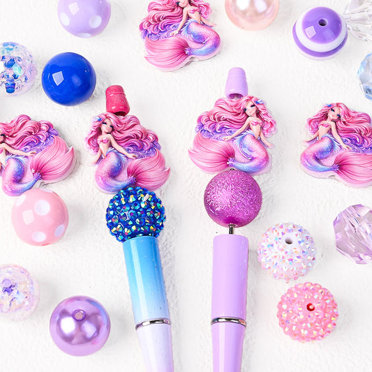 35pcs Iridescent Mermaid Resin Bead Kit